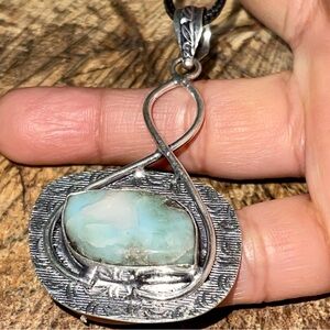 Caribbean Larimar Pendant 2 1/2”